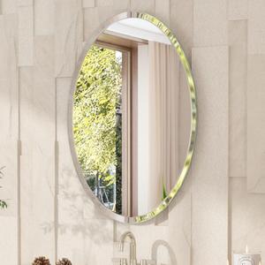 VocalStar Frameless Oval Mirror, 24" x 36" Bathroom Wall Mirror with Beveled Edge, Modern Decorative Vanity Mirrored for Living Room, Entryway, Bedroom | 1/4-Inch Shatterproof Glass