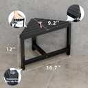 Corner Shower Stool for Shaving Legs - Black Small Bamboo Foot Rest Inside Shower 12" High