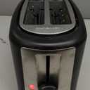 Amazon Basics 2 Slice Toaster, With 6 Browning Settings, Extra Wide Slots For Bagels and Special Breads, Removable Easy-to-Clean Crumb Tray, Cancel/Defrost/Bagel Buttons, 900W, Black & Silver