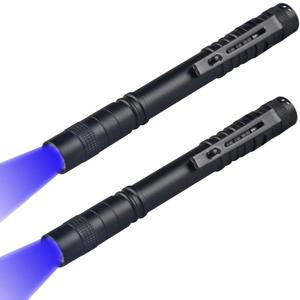 2 x Blue Light Penlight Pen Type Flashlight One Mode Blue Light LED Torch for Camping Hiking Fishing Hunting Animal Protecting Night Vision