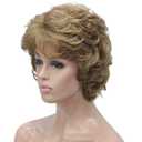 Lydell Women's Short Curly Wavy Wig Synthetic Hair Full Wig 6 inches (19 Light Strawberry Blonde)