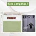 Bagnizer Collapsible Fabric Storage Cubes 11x11 Cube Storage Bins, 4 Pack Closet Baskets Box with Handles for Organizing, Shelf, Toys, Clothes, Home, Office, Nursery (Green&White)