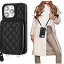 Bocasal Crossbody Wallet Case for iPhone 15 Pro Max, RFID Blocking PU Leather Zipper Handbag Purse Flip Cover, Kickstand Folio Case with Card Slots Holder Wrist Strap Lanyard 5G 6.7 Inch (Purple)