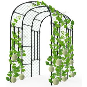 Garden Arch Trellis - 47"L*71"W*87"H, Rust-Proof Grape Trellis with Thickened Steel Pipe, Garden Arch Trellis for Climbing Plants Outdoor, Tunnel Trellis for Cucumber, pumpkin,Squash, Melon