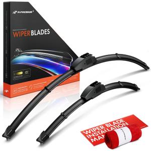 A-Premium Pack of 2 Windshield Wiper Blades with Wear Indicator & Towel - Compatible with Genesis G70 2019-2024, GV80 2021-2024, GV60 2023-2024, GV70 2022-2023 - 26" and 18", Hook Connector