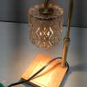 Hong-in Candle Warmer Lamp with Timer -Dimmable Adjustable Height,House Warming Gifts New Home,Vintage Home Decor with Elegant Amber Glass,Birthday Gifts for Women, Mom, Friend and Sister