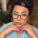 VOOGLAM Blue Light Glasses for Women Men Anti Eyestrain Dry Eyes Round Eyeglasses Latina