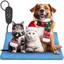 PETNF Pet Heating Pad Temperature Adjustment Anti-bite Puppy with Timer Cat Heating Pad Indoor Waterproof Pet Warming Pad Electric Heated Bed Mat Dog