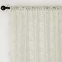 Anmao Vintage Lace Kitchen Curtains 18 Inches Long 2 Panels, Romantic Semi Sheer Floral Over Sink Lacy Cafe Curtain, Elegant Window Short Small Drapes, 55W x 18L, Ivory White