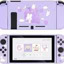 GeekShare Protective Case for Switch, Soft TPU Slim Case Cover Compatible with Switch Console and Joy Con - Grape Bunny (for Switch 2017)