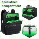 Wigojoy Travel Carrying Case Compatible with Xbox Series X/S, Multiple Pockets of Storage Space Tactical Portable Backpack , Accommodates 15.6'' Laptop and Other Xbox Accessories, Green
