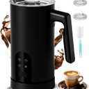 Electric Milk Frother, 4-in-1 Automatic Milk Frother and Steamer 11.8oz/350 ml, Hot and Cold Foam Maker, Milk steamer Warmer Heater Foamer for Coffee, Latte, Cappuccino, Matcha (Black)