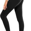 GAYHAY High Waisted Leggings for Women - Soft Opaque Slim Tummy Control Printed Pants for Running Cycling Yoga (Black, S)