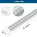 PARNOARCK Fluorescent Light Bulbs 48 inch T8 LED Bulbs 4 Foot Type A+B,24W 3200LM 6500K Clear Cover Super Bright,Single and Double End Powered,T8 T10 Fluorescent Bulbs Replacement, 4Pack