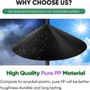 24 Inch Large Squirrel Baffle for Bird Feeder Pole, Squirrel Proof Bird Feeders Baffle with Metal Frame, Outside Squirrel Stopper & Bird House Guard for Shepherds Hook, Black, 1 Pack