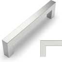 Amerdeco 10 Pack Brushed Satin Nickel Cabinet Pulls 5 Inch(128mm) Hole Centers Kitchen Cabinet Handles Cabinet Hardware Cupboard Handles Square Drawer Pulls SH0004