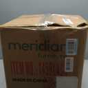 Meridian Furniture Vino Collection Modern | Contemporary Velvet Upholstered Hourglass Shaped Ottoman/Stool with Gold Finished Stainless Steel Band, 15.5" W x 15.5" D x 17" H, Black