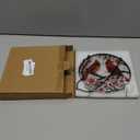 Remiawy Cardinal Stained Glass Window Hanging, 6 Inch Sun Catcher Glass Panel with Metal Chain and Hooks Suncatcher Indoor Window Wall Art Home Decor Gift for Bird Lovers Women Mother's Day Christmas