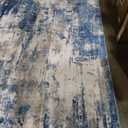 Washable Area Rugs 6'x9' Non-Slip Modern Abstract Soft for Living Room Entryway Bedroom Kitchen, Print Pattern, Blue Grey Navy Gray