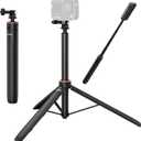 SmallRig 59" Extendable Selfie Stick Tripod for GoPro Hero 13/12/11, for DJI Action 6/5 Pro/4, for DJI Pocket 3, for Xtra Muse, for Akaso, 1/4"-20 Screw for Insta360 X5/X4, Mirrorless Camera - 5284
