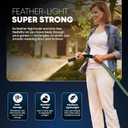 TITAN Flexible Garden Hose 50FT Ultra Lightweight, Heavy Duty Water Hose with Brass Fittings & Jet Nozzle Kink-Free, Non-Expanding, Durable Fabric Hose for Yard, Lawn, Car Wash, Outdoor Use