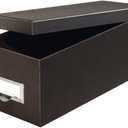 Globe-Weis/Pendaflex Fiberboard Index Card Storage Box, 3 x 5 Inches, Solid Black (3X5BLA)