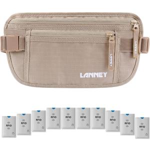 Money Belt for Travel Women and Men Slim Hidden Travel Wallet with RFID Blocking