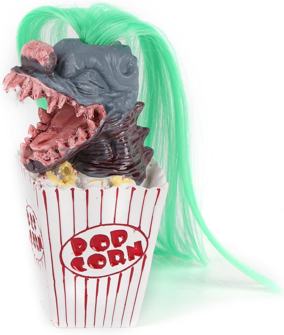Scary Halloween Decorations, Popcorn Clown Sculpture, Creepy Killer Clown Popcorn Decorations for Halloween Party Haunted House Props (B)