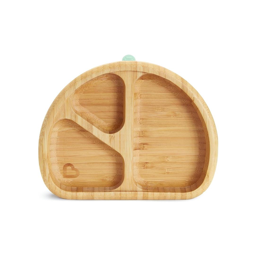 Munchkin Bambou Divided Suction Plate - Eco-Friendly Bamboo Dinnerware for Babies and Toddlers