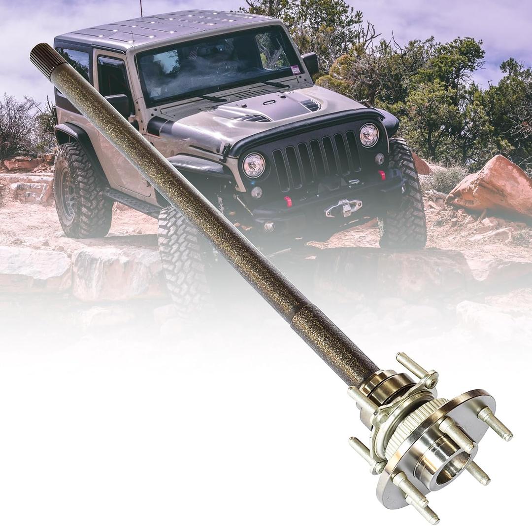 68003557AA Rear Left Axle Shaft Assembly Compatible with Jeep JK Series Wrangler 2007-2017 Rubicon or Unlimited Rubicon, Wrangler JK 2018 Rubicon or Unlimited Rubicon, 3.6L 3.8L