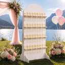 6 ft Champagne Wall, 4-Tier Display Arch Holds 32 Glasses, Easy Assembly