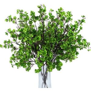 DoubleWood 10 Pcs Babys Breath Green Flowers Artificial Gypsophila Flowers St. Patrick's Day Fake Silk Flowers for Home Decor Spring Floral Arrangement Table Centerpieces (10, Green)