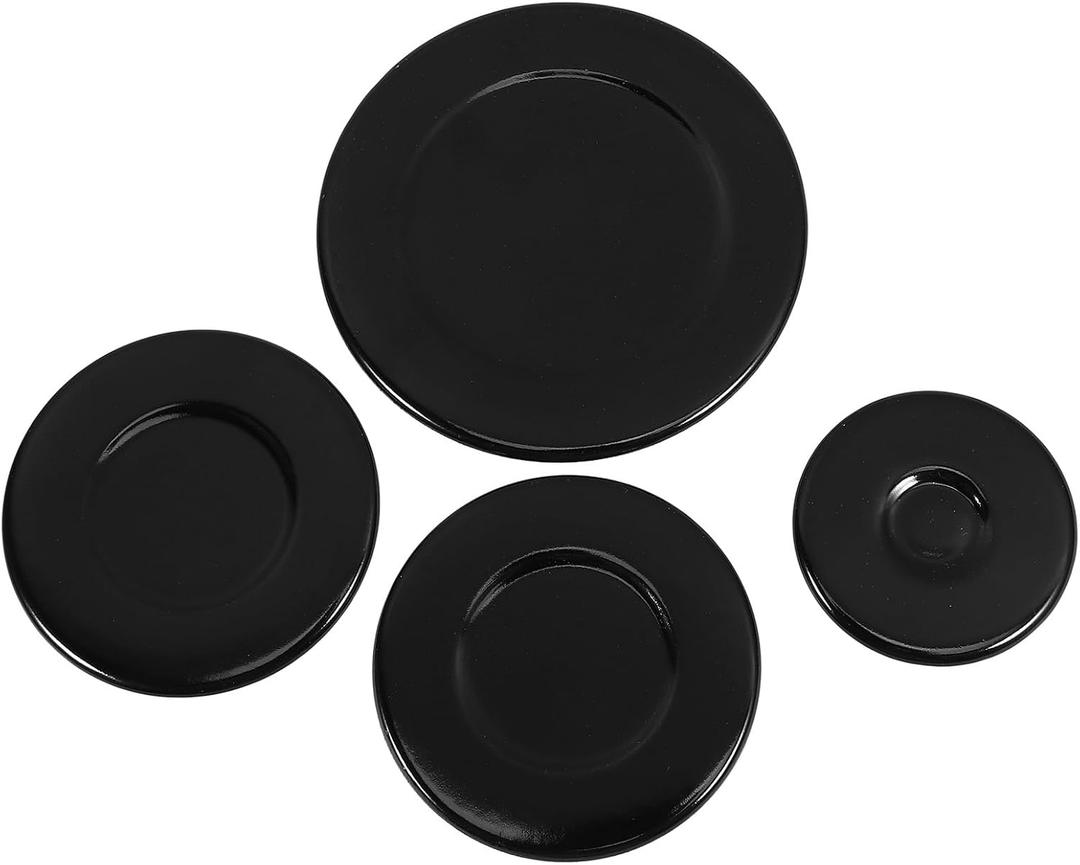 DOITOOL Gas Stove Burner Caps Replacement Kit 4 Pieces 3.93 Inch Fire Covers for Stove Burner Heads Even Heating Gas Hob Covers Kitchen Accessories