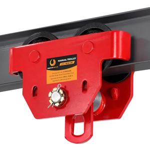 BEAMNOVA I Beam Trolley 3 Ton Manual Adjustable for I-Beam Flange Width 3.66" to 8.46", Overhead Push Beam Trolley Heavy Duty Dual Side Wheels, for Garage Hoist for Straight Curved I Beam
