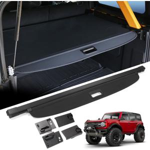 Mabett Upgrade Trunk Cargo Cover for Ford Bronco Accessories 2025 2024 2023 2022 2021 4-Door Retractable Rear Trunk Cargo Shade Cover Security Shield Shade(Not fit for Bronco Sport or Bronco 2-Door)