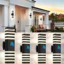 18.3 in Dawn to Dusk Outdoor Light Fixture,4 Pack Long Modern Outdoor Led Wall Lights,Up and Down Exterior Garage Lights,Waterproof Outdoor Porch Lights for House with 8 * 3000K GU10 Bulbs, 4-tier 18.3 Inches