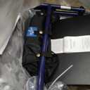 Medline Rollator Walker with Seat, Steel Rolling Walker with 6-inch Wheels Supports up to 350 lbs, Medical Walker, Blue