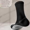 BULLIANT Compression Socks for Men 6Pairs, Athletic Crew Socks Cushioned For Men Sports Running-Arch Support (Black)