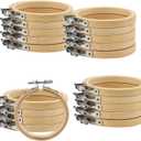 SENJEOK 20Pcs 3 Inch Bamboo Embroidery Hoop, Bamboo Circle Cross Stitch Hoop Ring for Craft Sewing, DIY Project, Decoration