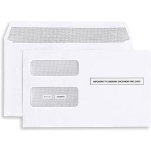 1099 MISC Tax Envelopes - Designed for 1099 Laser Forms, Misc, Div, Int, R, in 1098, form QuickBooks or Similar Tax Software, Self-Seal Double-Window Security tinded -5 5/8 Inch x 9 Inch, 25 Envelopes