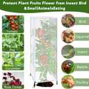 3 Pcs Garden Bird Netting Plant Cover for Square Tomato Cage, 59" x 17.7" Insect Bird Barrier Tomato Cage Net with Zipper & Drawstring, Tomato Trellis Netting Protection Cover for Protecting Plants