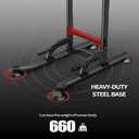 Power Tower Adjustable Height Pull Up & Dip Station Multi-Function Home Strength Training Fitness Workout Station for Home Gym