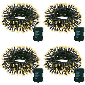 LumBelle 4 Pack String Lights Battery Operated, Each 23ft 70 LED Christmas Lights with Timer 8 Modes Fairy String Lights for Indoor Outdoor Wedding Garland Xmas Tree Decoration (Warm White)