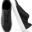HEEZ Men's Dress Sneakers, Split Leather Business Casual Shoes for Men Lightweight, Breathable Comfortable Casual Dress Shoes for Office Travel Daily