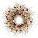 Fall Wreath for Front Door 24 Inch Fall Door Wreaths, Large Autumn Wreath with Berry Pinecones and Raffia, Grapevine Decor for Door Wall Window Home and Halloween Christmas Thanksgiving Decoration