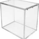 Acrylic Clear Display Case for Booster Box, 8mm Sides with UV Protection, 5mm Strong Magnetic Lid, Stackable Storage Box