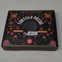 Uno Casa Cast Iron Tortilla Press 10 Inch - Tortilla Maker Press, Pre-Seasoned Roti Maker with 100 Pcs Parchment Paper - Heavy Duty Quesadilla Maker for Homemade Flatbreads, Rotis, Empanadas (25cm)