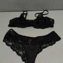 Nelibei Lingerie for Women 2-Piece Set,Black Lace Bra & Cheeky Panty,Comfortable Sexy Lingerie for Women with Adjustable Straps, L