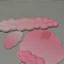 Cloud Wrist Rest Keyboard Pink Mouse Pad Set with Wrist Rest Ergonomic Wrist Pad Memory Foam Non-Slip Base Cute Gradient Wrist Support for Computer Laptop Gaming Home Office Relief Typing Pain