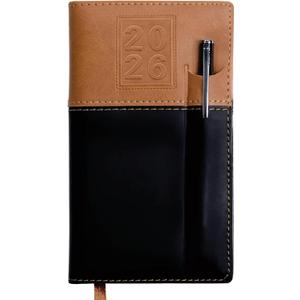 2026 Pocket Planner/Pocket Calendar and Pen, 3.5"x6": Includes 14 Months (November 2025 - December 2026) / 2026 Weekly Planner/Weekly Agenda/Monthly Calendar Organizer (Brown/Black)